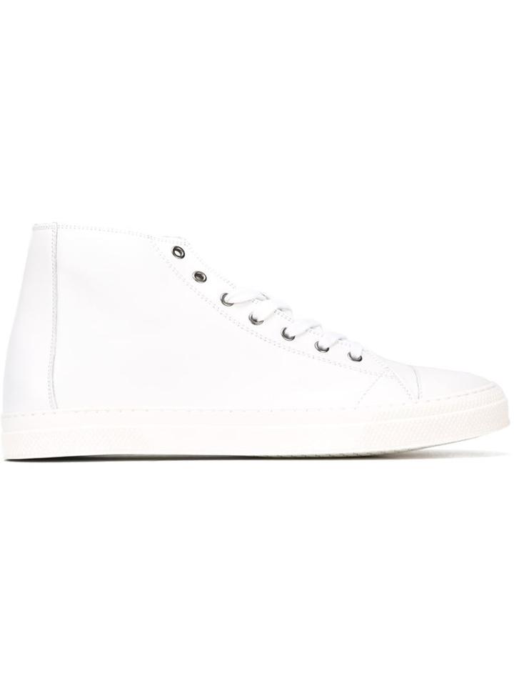 Pierre Hardy Frisco Hi-top Trainers, Men's, Size: 42, White, Calf Leather/rubber