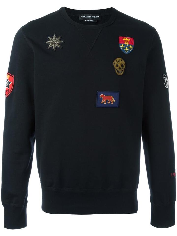 Alexander Mcqueen Badge Appliqué Sweatshirt, Men's, Size: Small, Cotton/polyester/viscose