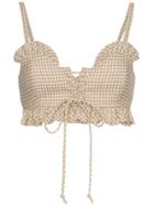 Maryam Nassir Zadeh Sunlight Lace Up Wool Top - Nude & Neutrals