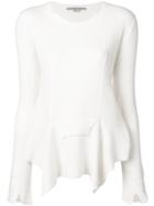 Stella Mccartney Ribbed Handkerchief Hem Sweater - White