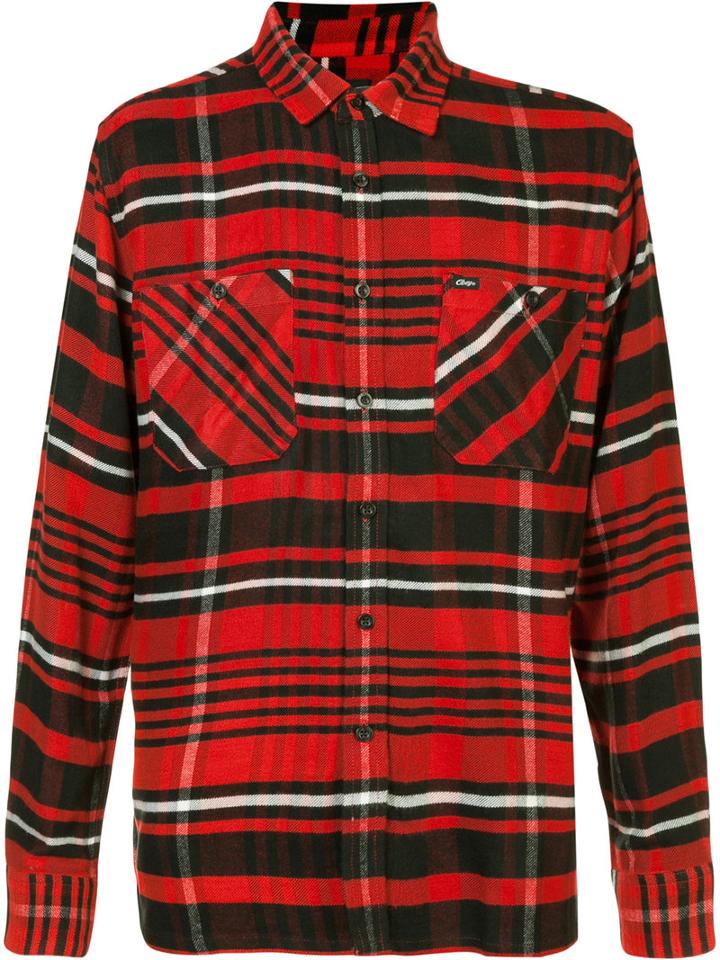 Obey - Plaid Shirt - Men - Cotton - M, Red, Cotton