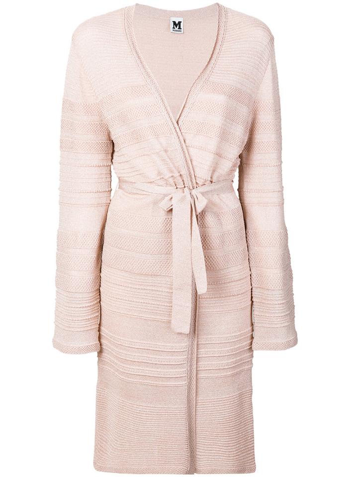 M Missoni - Wrapped Long Cardigan - Women - Cotton/polyamide - 44, Pink/purple, Cotton/polyamide