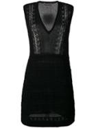 Giambattista Valli V-neck Fitted Dress, Women's, Size: 44, Black, Cotton/silk