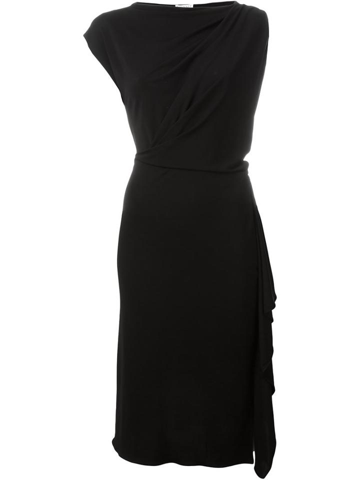 Vionnet Sleeveless Draped Dress, Women's, Size: 38, Black, Viscose