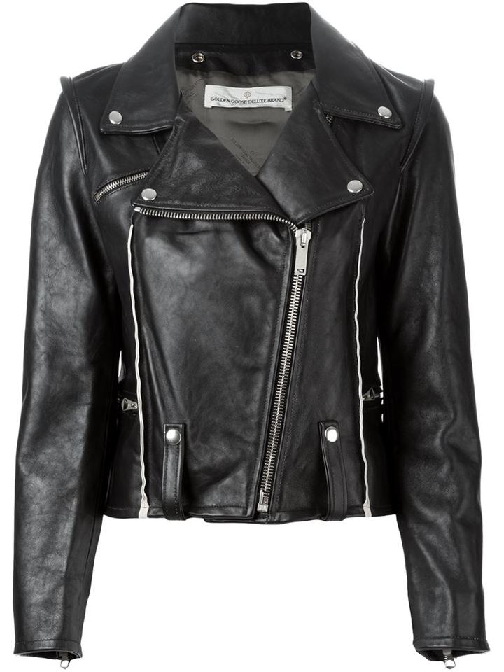 Golden Goose Deluxe Brand Biker Jacket, Women's, Size: Small, Black, Leather/cupro/viscose