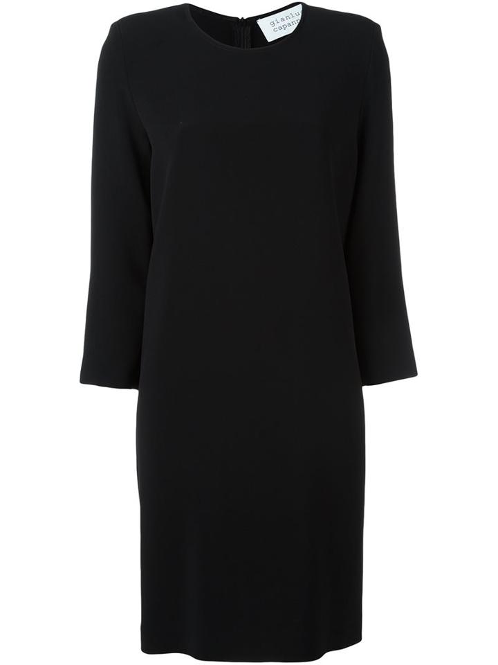 Gianluca Capannolo Round Neck Shift Dress, Women's, Size: 44, Black, Nylon/viscose/spandex/elastane