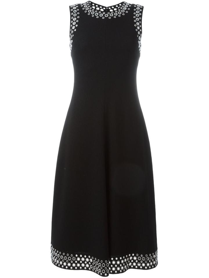 Alexander Wang Eyelet Embellished Midi Dress, Women's, Size: 6, Black, Polyester/spandex/elastane/cupro