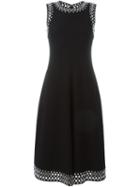 Alexander Wang Eyelet Embellished Midi Dress, Women's, Size: 6, Black, Polyester/spandex/elastane/cupro