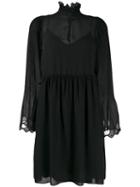 See By Chloé Embroidered Georgette Dress - Black