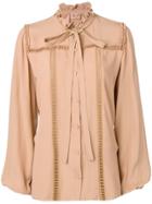 No21 Pussy Bow Shirt - Neutrals