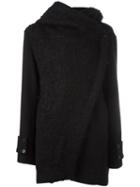 Ilaria Nistri Wrap Front Coat, Women's, Size: Small, Black, Polyamide/wool