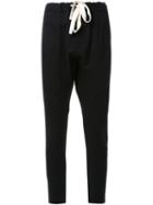 Bassike Drawstring Track Pants, Women's, Size: 16, Black, Elastodiene/nylon/viscose
