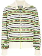Walter Van Beirendonck Pre-owned Patterned Zipped Knitted Cardigan -