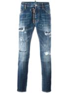 Dsquared2 'skater' Destroyed Jeans, Men's, Size: 46, Blue, Cotton/spandex/elastane