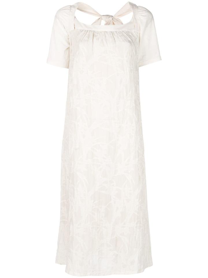 Renli Su Lace-up Detail Midi Dress - White