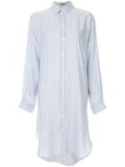 Jil Sander Navy Striped Shirt Dress - Blue