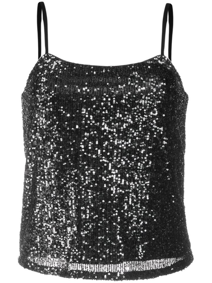 Liu Jo Sequin Embroidered Vest Top - Silver