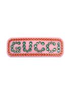Gucci Crystal Logo Hair Clip - Pink