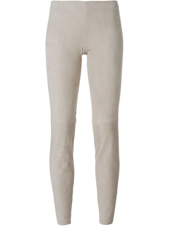 Stouls 'jacky' Leggings, Women's, Size: Large, Grey, Lamb Nubuck Leather/cotton/spandex/elastane