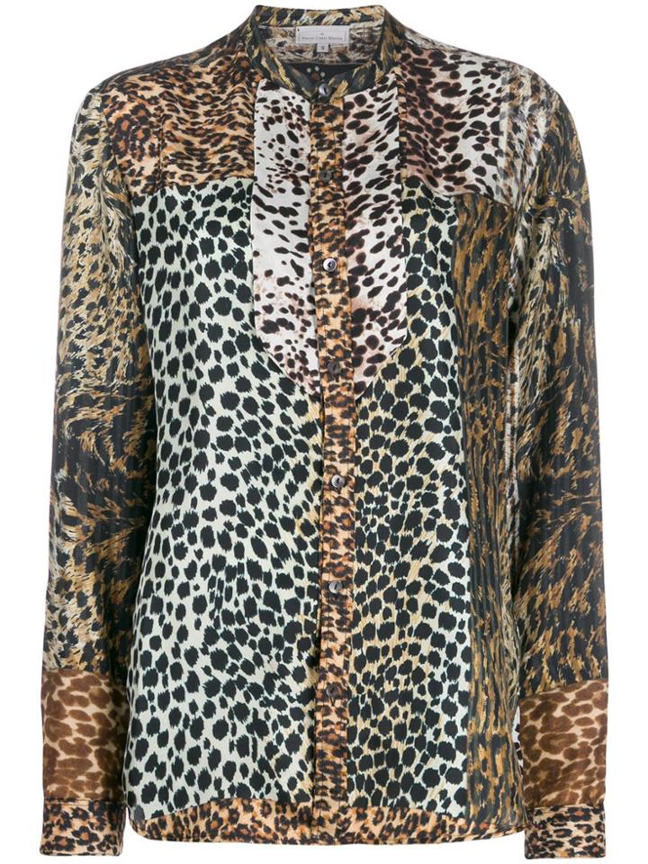 Pierre-louis Mascia Mixed Animal-print Shirt - Brown