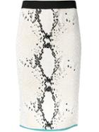 Theatre Products Snakeskin Print Fitted Skirt, Women's, White, Polyester/rayon