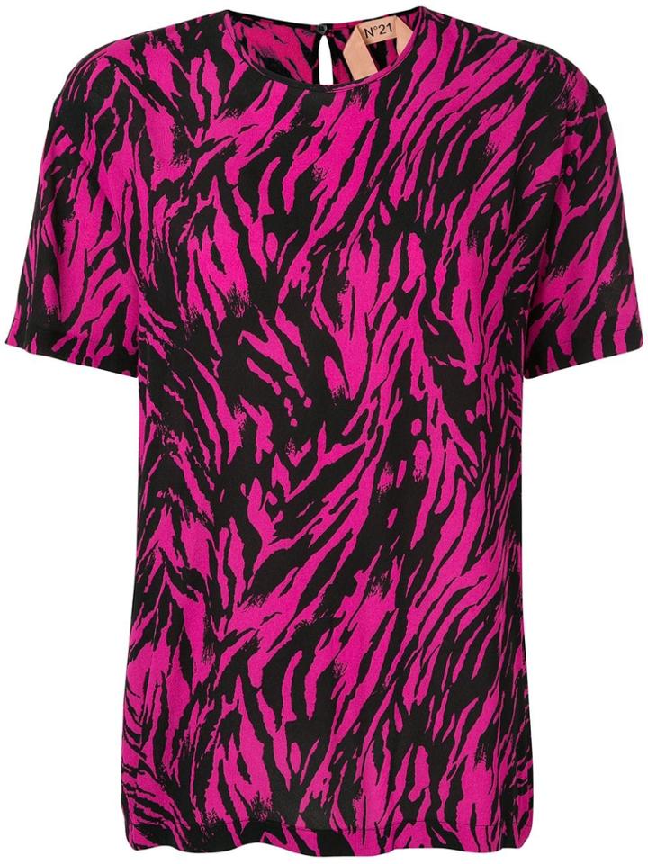 Nº21 Zebra Patterned T-shirt - Pink