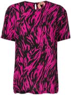 Nº21 Zebra Patterned T-shirt - Pink