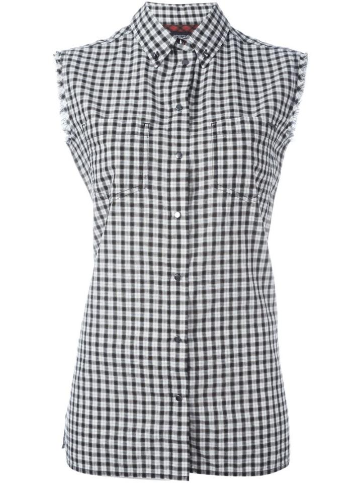 Diesel Sleeveless Checked Shirt, Women's, Size: Small, Black, Cotton