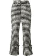 Erdem Houndstooth Boucle Trousers, Women's, Size: 8, Black, Cotton/polyamide/silk