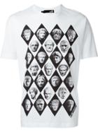 Love Moschino Statues Print T-shirt, Men's, Size: Xl, White, Cotton