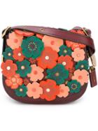 Coach Tea Rose Appliqué Saddle Bag, Women's, Red