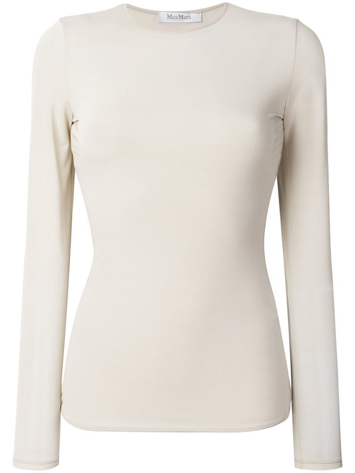 Max Mara Plava Long-sleeved Top - Brown