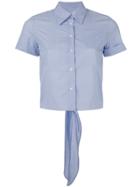 Mm6 Maison Margiela Striped Short Sleeved Shirt - Blue