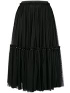 Twin-set Pleated Tulle Skirt - Black