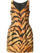 Paule Ka - Tiger Print Fitted Dress - Women - Cotton/acrylic/polyamide/polyester - 36, Women's, Yellow/orange, Cotton/acrylic/polyamide/polyester