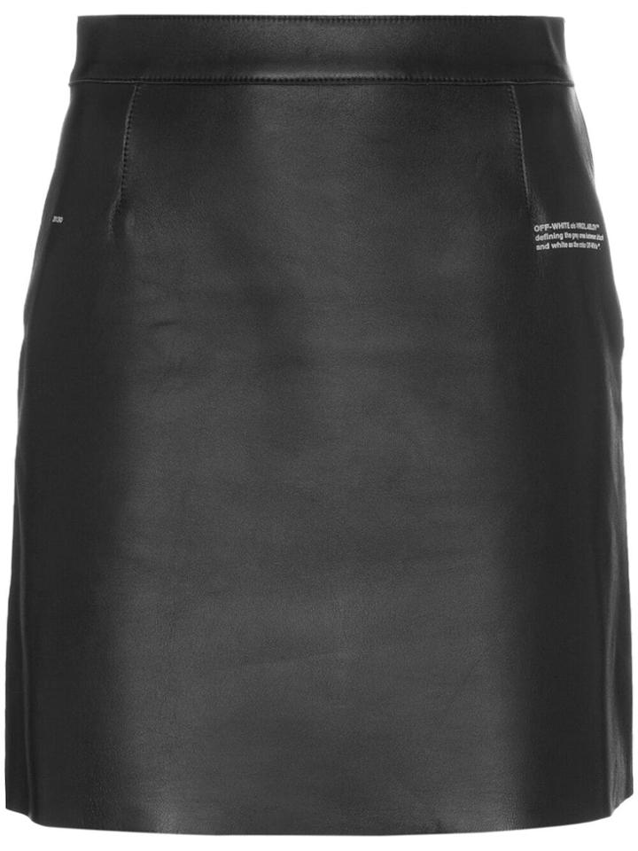 Off-white High-waisted Leather Mini Skirt - Black