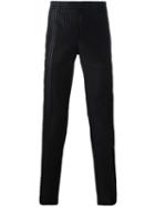Saint Laurent Tonal Pinstripe Trousers, Men's, Size: 48, Black, Cotton/polyester/viscose