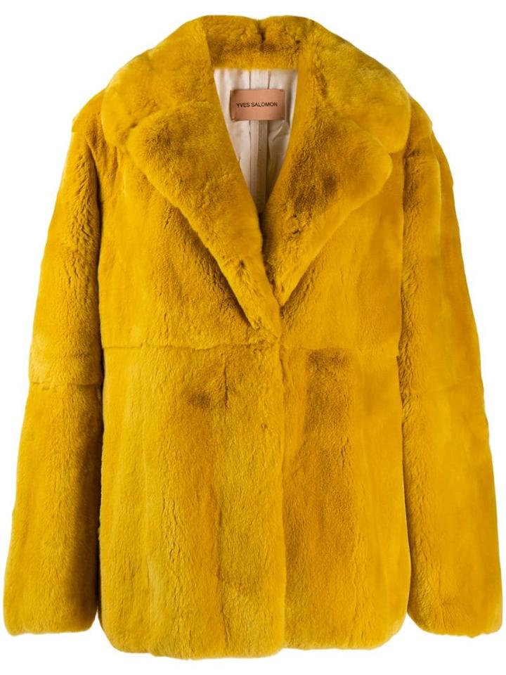 Yves Salomon Single Breasted Coat - Yellow
