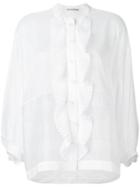 Ermanno Scervino - Pleated Trim Shirt - Women - Cotton/polymethyl Methacrylate - 42, White, Cotton/polymethyl Methacrylate