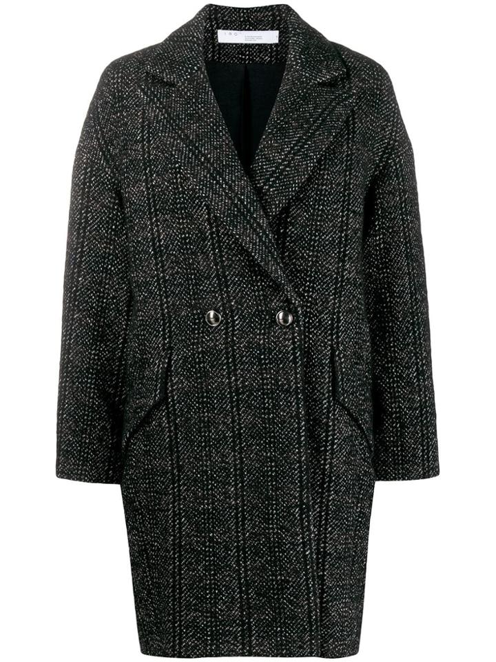 Iro Double-breasted Coat - Black