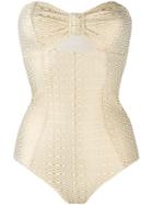 Lisa Marie Fernandez Bandeau Swimsuit - Neutrals