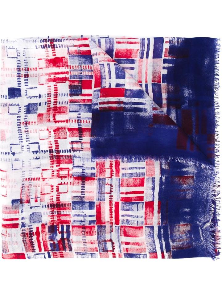 Faliero Sarti Printed Scarf, Men's, Blue, Modal