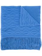 Stella Mccartney Cable Knit Scarf, Women's, Blue, Cashmere/wool