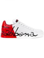 Dolce & Gabbana Logo Panel Lace-up Sneakers - White