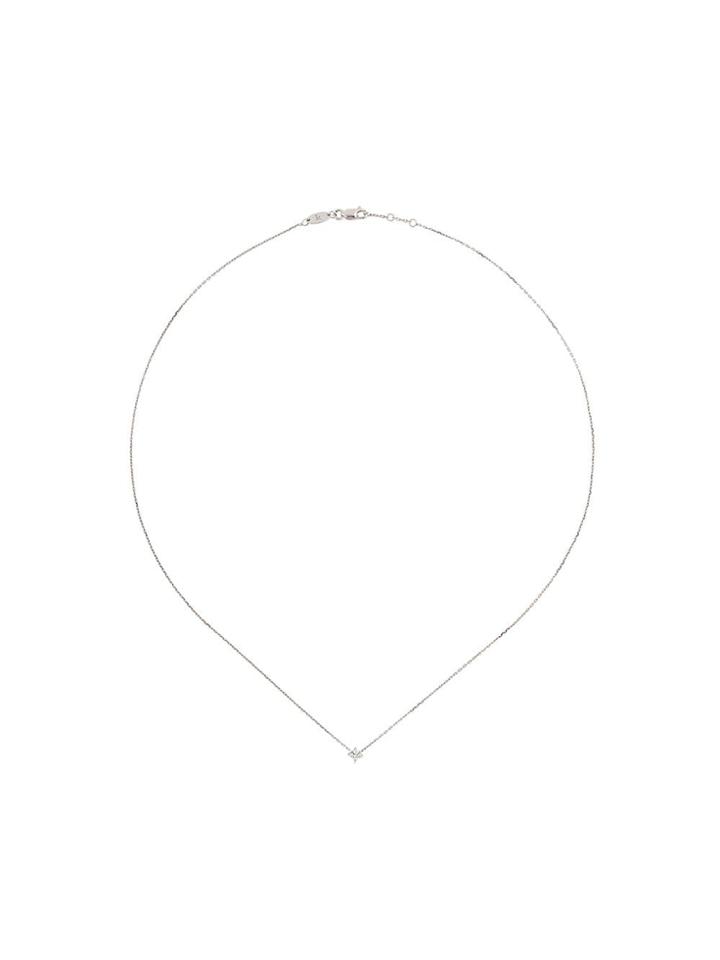 Redline 18 Kt White Gold And Diamond Pendant Necklace - Metallic
