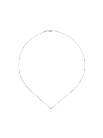 Redline 18 Kt White Gold And Diamond Pendant Necklace - Metallic