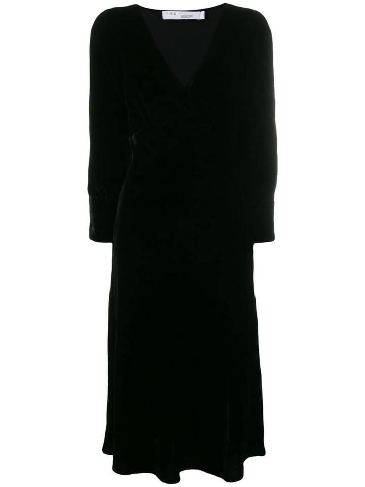 Iro V-neck Midi Dress - Black