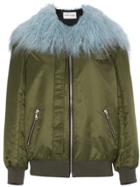 Sandy Liang Ascher Fur Back Jacket - Green