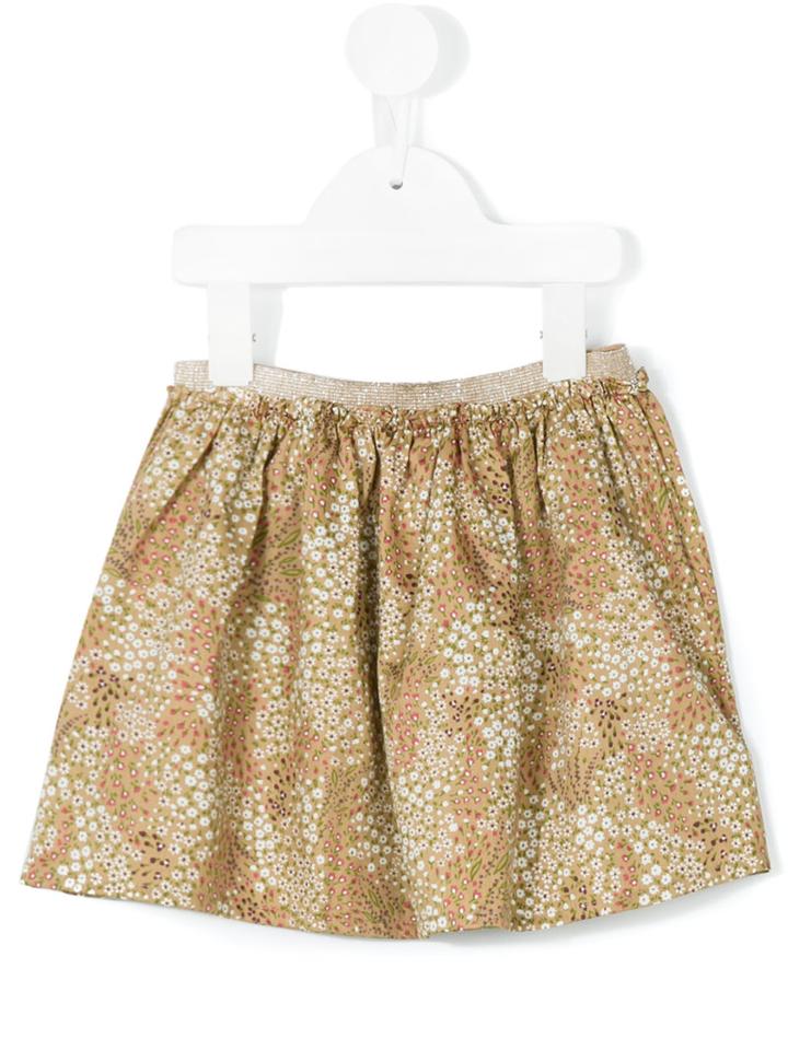 Gold Belgium - Floral Print Skirt - Kids - Polyester - 4 Yrs, Nude/neutrals