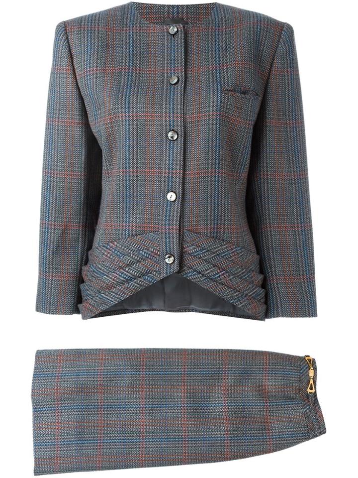 Louis Feraud Vintage Tweed Skirt Suit - Multicolour